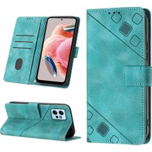 Eabhulie Xiaomi Redmi Note 12 4g Için Kabartmalı Deri Cüzdan Stand Telefon Kılıfı - Yeşil (Yurt Dışından)