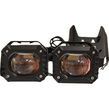 Hazar Led Motosiklet Sis Farı 12-85V Çift Renk Beyaz-Sarı IP67 Araç Off Road 4x4 Suv Atv Tekne Scooter Farı 2 Ad.