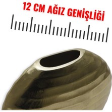 Tconcept Metal Yassı Vazo Gold Rengi Modern 28 cm