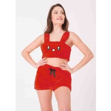 Sweet's Collection Ayarlanabilir Askılı Büstiyer Pijama Takımı Welsoft Peluş