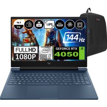 Hp Victus 16-R1051NT Intel Core I7-14700HX 96GB Ddr5 512GB SSD RTX4050-6GB 16.1 Inç 144HZ Full Hd Windows 11 Pro Gaming Laptop 9J253EAWP10 + Weblegelsin Çanta