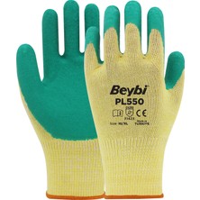 Beybi PL550 Polyester Örme Lateks Eldiven 12 Çift