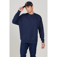 Badee Bd Basic Bisiklet Yaka Oversize Şardonlu Sweatshirt