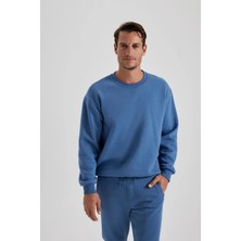 Badee Bd Basic Bisiklet Yaka Oversize Şardonlu Sweatshirt