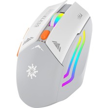 Blackbird Game Center Beyaz Rgb Şarjlı Kablosuz 1600DPI Işıklı Kablosuz Mouse Bwm1