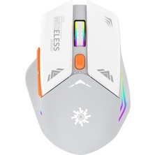 Blackbird Game Center Beyaz Rgb Şarjlı Kablosuz 1600DPI Işıklı Kablosuz Mouse Bwm1