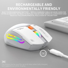 Blackbird Game Center Beyaz Rgb Şarjlı Kablosuz 1600DPI Işıklı Kablosuz Mouse Bwm1