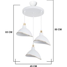 Modelight Gima Üçlü Avize Beyaz