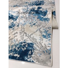 Nar Store Home Mavi Gri Kahve Kaymaz Taban Yıkanabilir Kesme Yolluk Halı