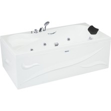 Lakewood Jakuzi 160x80, H55 Rest Hidromasaj Sistemli Küvet (Gövde + Metal Ayak + Ön Panel)