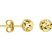goldkupe 14 Ayar 6 mm Altın Top Küpe 1,30 gr