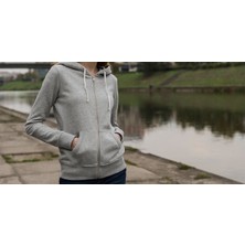 B&S Uniforma Gri Melanj Hoodie Sweatshirt, Içi Polarlı, 3 Iplik %100 Pamuk