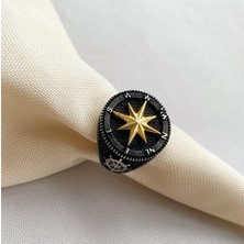 Simurg Jewellery Kuzey Yıldızı Gümüş Erkek Yüzük