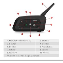 Ejeas V6 Pro Motosiklet Bluetooth Intercom Kulaklık 1200 M