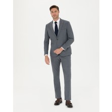 Pierre Cardin Erkek Koyu Mavi Slim Fit Çizgili Takım Elbise 50274461-VR032