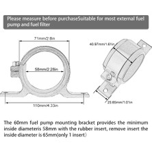 Passing 2 Adet Kırmızı 60MM Yakıt Pompası Tek Montaj Braketi Yakit Filtresi Harici Braket Kelepçe Beşiği 044 Bosch 380LPH 300LPH (Yurt Dışından)