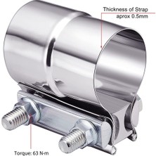 Passing Inç Egzoz Kelepçesi, Kucak Bağlantısı Egzoz Bandı Kelepçe Kol Bağlayıcı Paslanmaz Çelik (2 Adet) (Yurt Dışından)