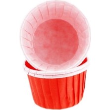 Depposite Cupcake Kalıbı Büyük Boy Düz Renk 62X40MM - 100 Adet Kırmızı