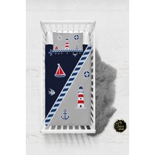 Talia Home Denizci Sailor Desen Bebek Nevresim Takımı Çarşaflı TLABN-089