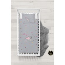 Talia Home Gri Fil Desenli Bebek Nevresim Takımı Çarşaflı TLABN-277
