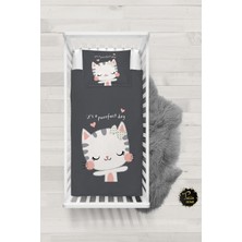 Talia Home Sevimli Kedi Desenli Bebek Nevresim Takımı Çarşaflı TLABN-245