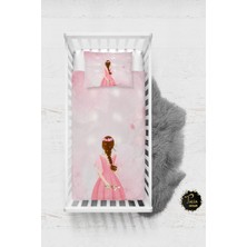 Talia Home Çiçek Tutan Kız Bebek Nevresim Takımı Çarşaflı TLABN-068