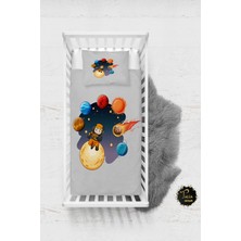 Talia Home Astronot Hayalgücü Desenli Bebek Nevresim Takımı Çarşaflı TLABN-145