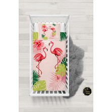 Talia Home Flamingo Desenli Bebek Nevresim Takımı Çarşaflı TLABN-251