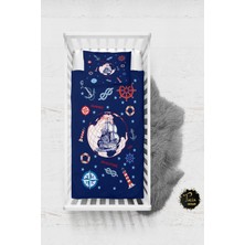 Talia Home Lacivert Denizci Desenli Bebek Nevresim Takımı Çarşaflı TLABN-023