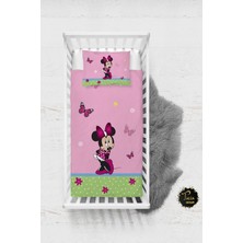 Talia Home Pembe Mickey Mouse Desenli Bebek Nevresim Takımı Çarşaflı TLABN-113