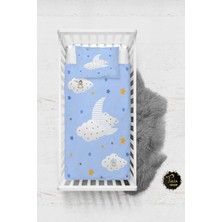 Talia Home Mavi Zzz Uyku Desenli Bebek Nevresim Takımı Çarşaflı TLABN-147