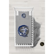 Talia Home Gri Uzay Astronot Desenli Bebek Nevresim Takımı Çarşaflı TLABN-233