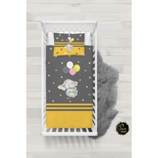 Talia Home Sarı Balonlu Fil Desenli Bebek Nevresim Takımı Çarşaflı TLABN-188