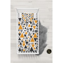 Talia Home Geometrik Üçgen Desenli Bebek Nevresim Takımı Çarşaflı TLABN-282