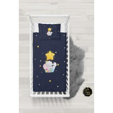 Talia Home Yıldız ve Fil Desenli Bebek Nevresim Takımı Çarşaflı TLABN-027