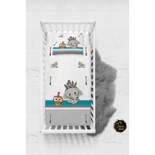 Talia Home Baykuş ve Fil Desen Bebek Nevresim Takımı Çarşaflı TLABN-125