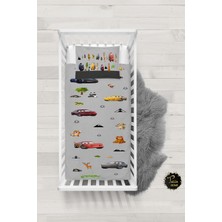 Talia Home Gri Sevimli Hayvanlar Mcqueen Desenli Bebek Nevresim Takımı Çarşaflı TLABN-229