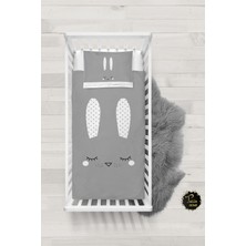 Talia Home Gri Tavşan Desenli Bebek Nevresim Takımı Çarşaflı TLABN-288