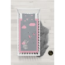 Talia Home Kelebek Fil Desenli Bebek Nevresim Takımı Çarşaflı TLABN-219