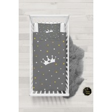 Talia Home Yıldızlı Taç Desenli Bebek Nevresim Takımı Çarşaflı TLABN-247