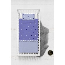 Talia Home Lila Yıldız Desenli Bebek Nevresim Takımı Çarşaflı TLABN-058