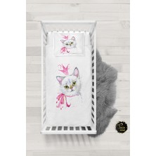 Talia Home Kedi Desenli Bebek Nevresim Takımı Çarşaflı TLABN-234
