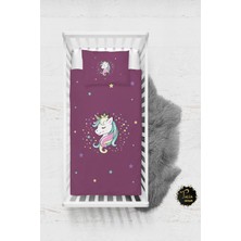 Talia Home Mor Unicornlu Bebek Nevresim Takımı Çarşaflı TLABN-082