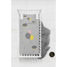 Talia Home Gri Balonlu Bebek Nevresim Takımı Çarşaflı TLABN-007