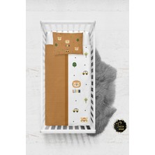 Talia Home Kahverengi Aslan Lion Desenli Bebek Nevresim Takımı 100 x 150 cm Çarşaflı TLABN-011