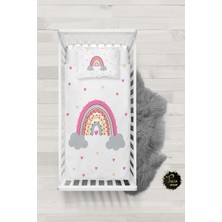 Talia Home Renkli Gökkuşağı Desenli Bebek Nevresim Takımı Çarşaflı TLABN-025