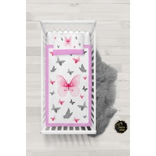 Talia Home Kelebekler Desenli Bebek Nevresim Takımı Çarşaflı TLABN-048