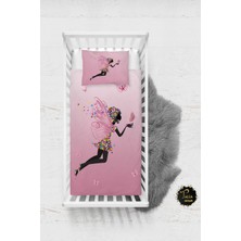 Talia Home Pembe Kelebek Kız Desenli Bebek Nevresim Takımı Çarşaflı TLABN-063