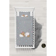 Talia Home Yıldızlı Sevimli Ayıcık Desenli Bebek Nevresim Takımı Çarşaflı TLABN-243