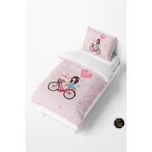 Talia Home Pembe Lovely Bisiklet Desenli Bebek ve Çocuk Nevresim Takımı TLAN-096